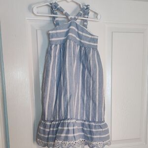 Janie and Jack Blue and White Striped Dress